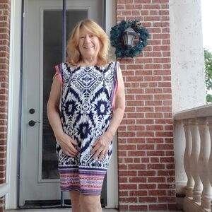 Cute Blue And White Dress!